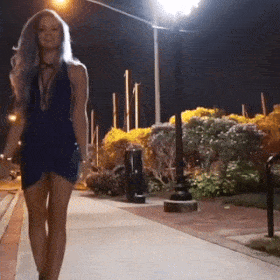 Girl climbs pole