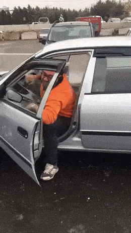 Nervous driverand blind man