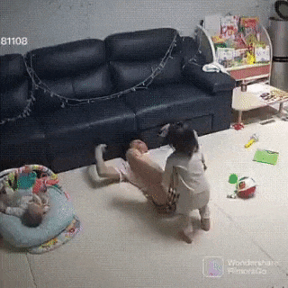 Throwing on couch and dog