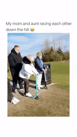 Grandma and scooter