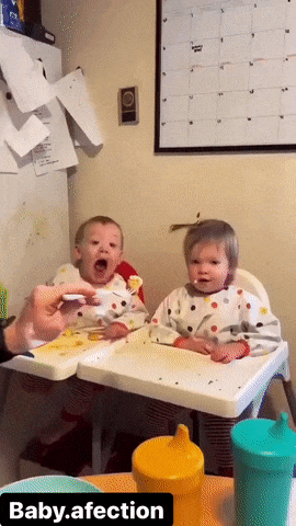 Baby boy opens mouth