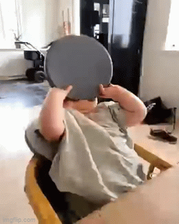 Baby eats spaghetti