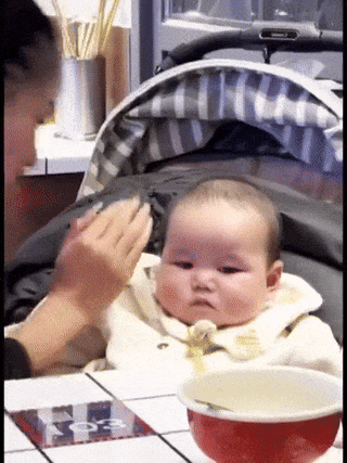 Baby is listening funny story