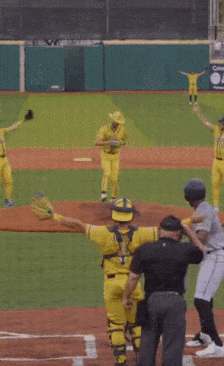 Baseball trick with throwing ball