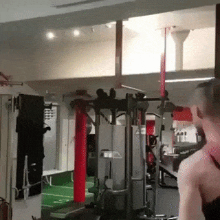 Bodybuilder with tag and funeral parody