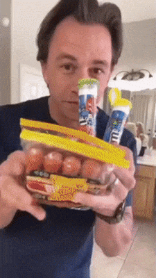 Candy hot dog and girl