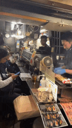 Fast food in Japan on street