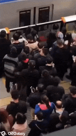 Man gets off the train