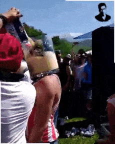 Crazy beer drinking competition