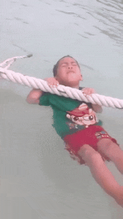 Boy in shallow water