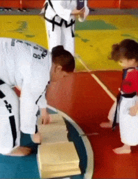 Little girl at karate competition