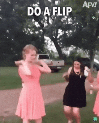 Girl and flips forward