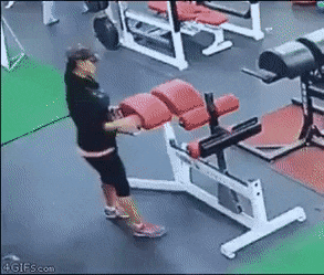 Girl falls in gym