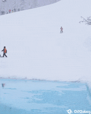 Waitress on skis