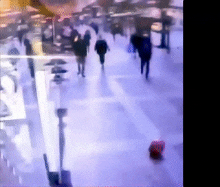 Guy hits balloon