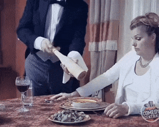 Husband and wife on dinner