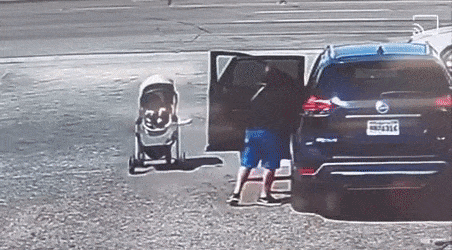 Clumsy parent with stroller