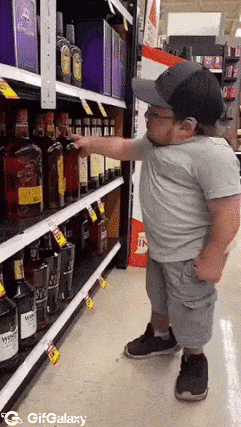 Short guy and bottle