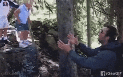 Father catches the children