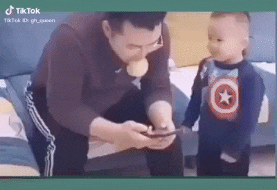 Father is angry like a child