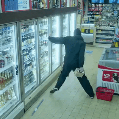 Drunk guy in market