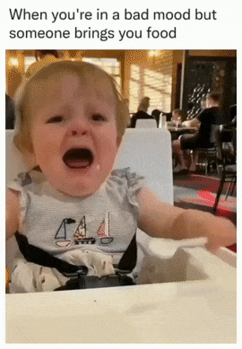Crying child and new food