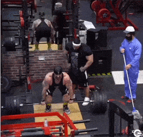 Weightlifter and gym cleaner