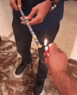 Prank with fireworks