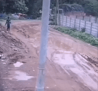 Overturned turned truck