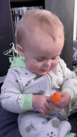 Sad reaction baby