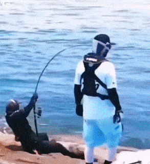 Fisherman caught the diver