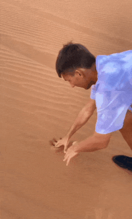 Hole in sand prank