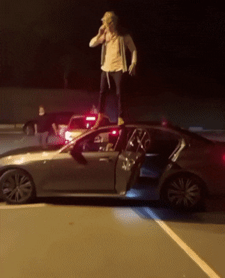 Jump from car to door