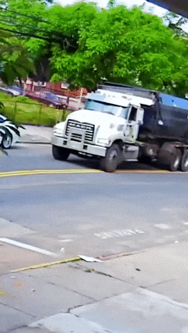 Truck and road hole