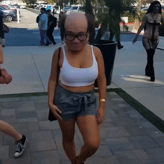 Funny mask on girl