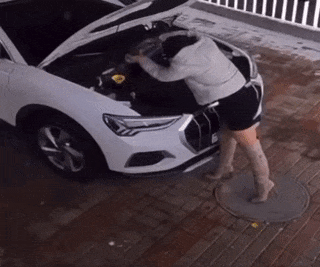 Woman poured water into the engine