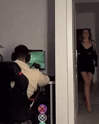 Handsome girl and gaymer