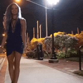 Girl climbs pole