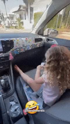 Father and daughter with stickers