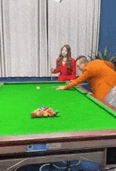 Funny billiards player