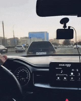 Car pisses on another car