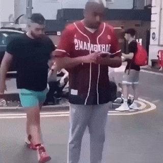 Fight dance on street
