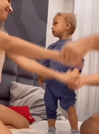 Child and crazy parents