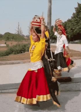 Girl and somersault in dress