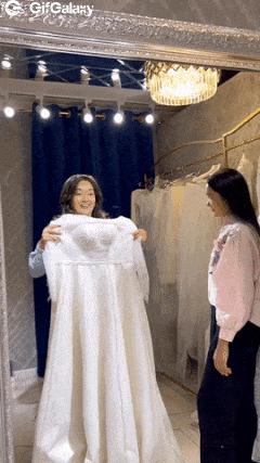 Girl and wedding dress