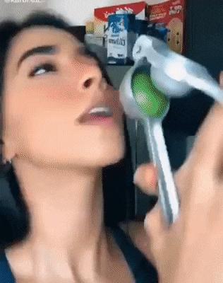 Girl and lemon challenge