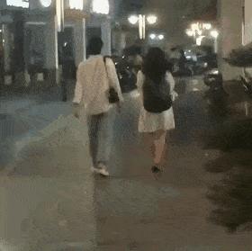 Gentleman and girl with water