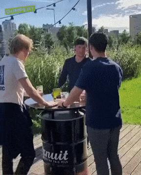 Communication guys order beer