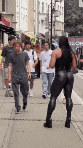 Dangerous girl handing out flyers