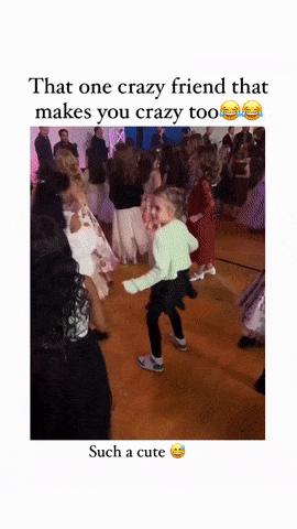 Crazy dance little girl